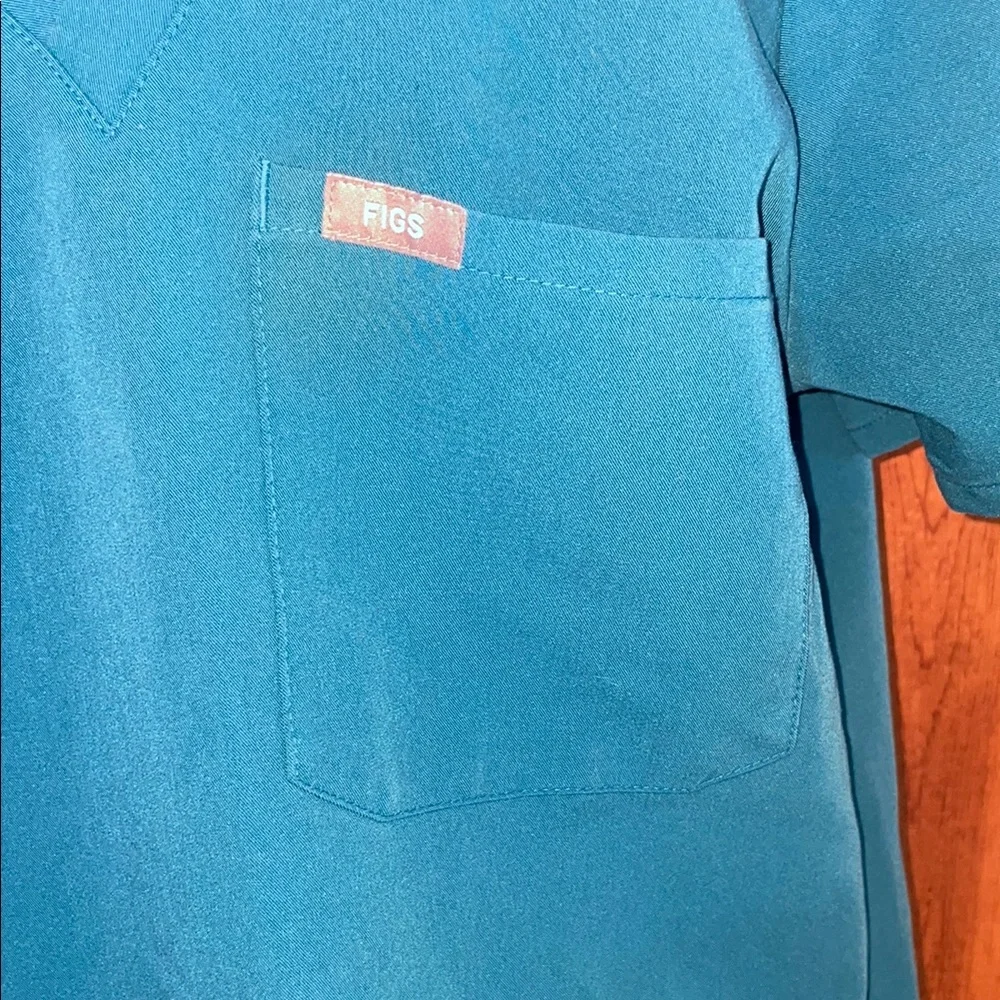 Blue Scrub Set with Jogger Pants blue fig scrubs size small/XS Zamora/caterina - Picture 7 of 16